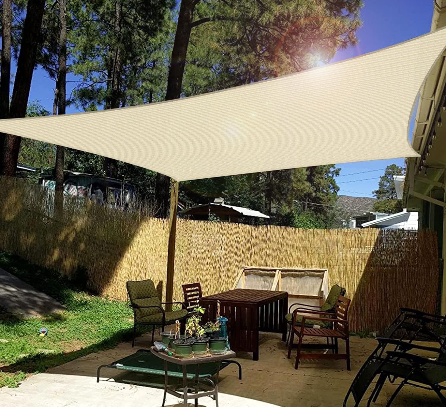 8' X 12' Sun Shade Sails Canopy Rectangle Outdoor Shade Canopy UV ...