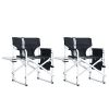 2-piece Padded Folding Outdoor Chair with Side Table and Storage