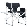 1-piece Padded Folding Outdoor Chair with Side Table and Storage