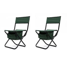 2-piece Folding Outdoor Chair with Storage Bag, Portable for indoor, Camping,