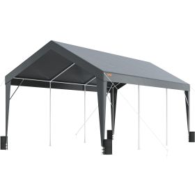 VEVOR Carport, Heavy Duty 10 x 20ft Car Canopy, Outdoor Garage Shelter with 8 Reinforced Poles and 4 Weighted Bags, UV Resistant Waterproof Instant Ca