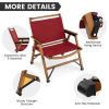 Patio Folding Camping Beach Chair with Solid Bamboo Frame