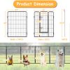 Dog Pens Outdoor 32" Height Foldable16 Panels Heavy Duty Metal Portable Dog Playpen Indoor Anti-Rust Exercise Dog Fence with Doors for Large/Medium/Sm