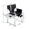 1-piece Padded Folding Outdoor Chair with Side Table and Storage