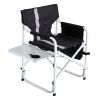 1-piece Padded Folding Outdoor Chair with Side Table and Storage