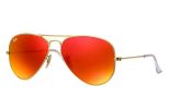 Ray Ban 3025 112/69 Aviator Gold Frame with FIRE MIRROR Lens - SMALL SIZE 55mm