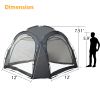 12 X 12 ft Pop Up Beach Tent, UPF 50+ Tent with Side Wall, Ground Pegs, and Stability Poles, Rainproof, Waterproof for Camping Trips, Party or Picnics