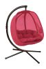 66 H x 34 W x 43 D Outdoor Red Hanging Egg Patio Chair with Cushion and C Type Bracket