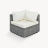 8-Pieces Outdoor Patio Furniture Sets;  Garden Conversation Wicker Sofa Set;  Single Sofa Combinable