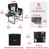 Camping Directors Chair, Heavy Duty,Oversized Portable Folding Chair with Side Table, Pocket for Beach, Fishing,Trip,Picnic,Lawn,Concert Outdoor Folda